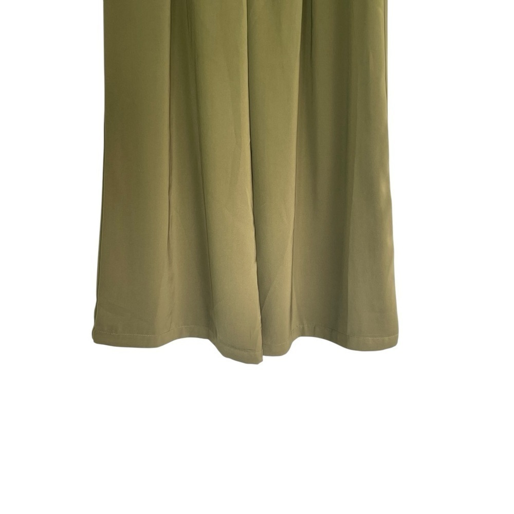 Tronjori Women's Small Green Wide Flare Leg Dress Pants High Waist Palazzo Pants - Picture 5 of 13